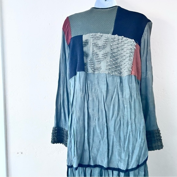 NEIL & DAVID Vintage Lagenlook Mixed Media Patchwork Top Maxi Skirt Set Size S/M - Picture 6 of 15